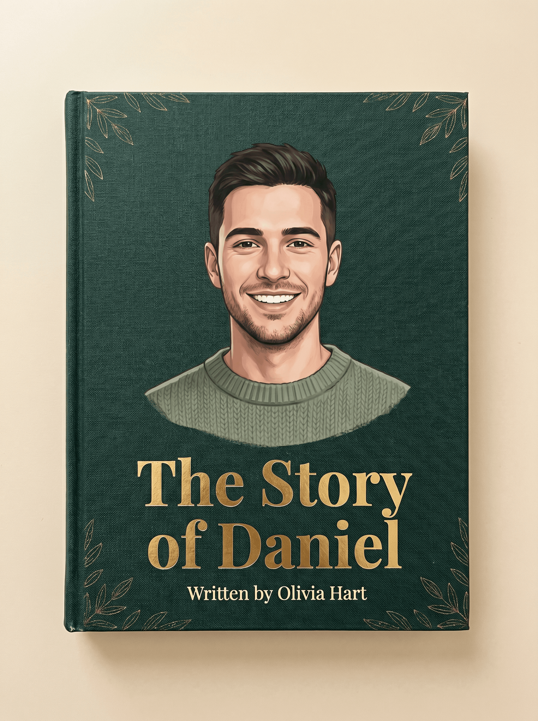 Young man personalised GiftBookStory hardcover cover